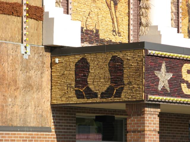 Cowboy boots on the Corn Palace