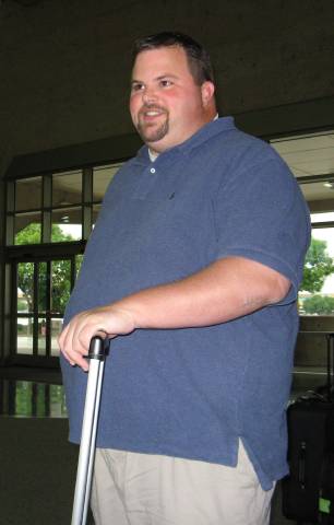 Gus with luggage