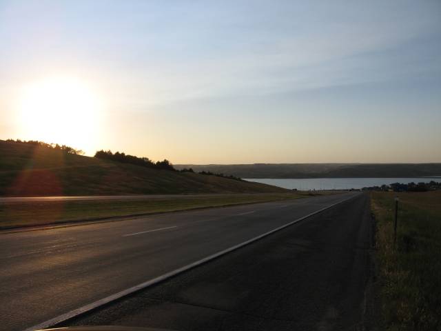 Lake near sunset outside Kimball, SD