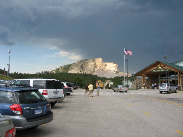 The Crazy Horse Memorial in the distance