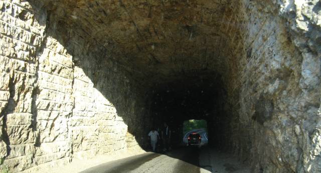 Entering a very small tunnel