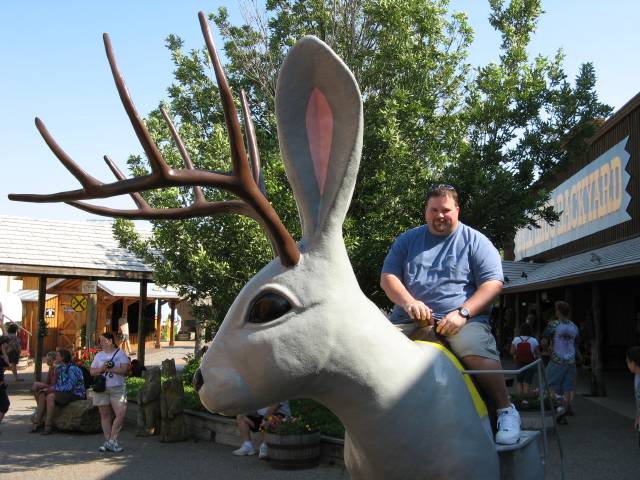 Gus on giant jackalope