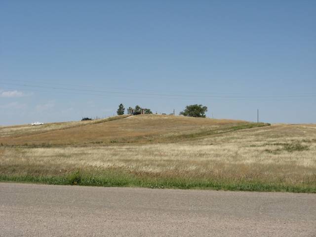 The hill from which soldier fired big guns at the Wounded Knee massacre