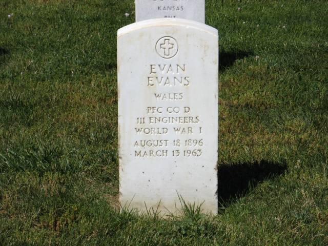 Evan Evans in Custer National Cemetery